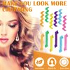 Yilloog 60 Pieces Spiral Curlers Styling Kit 2 Styles No Heat Hair Wave Heatless Curler Silicone Hair Curlers with 2 Pieces Hooks and Bags for Women Girl's Long and Short Medium Hair(17.7 Inch)