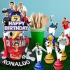 25pcs Soccer Themed Birthday Party Supplies Cupcake Toppers, Soccer Birthday Party Decorations, Soccer Cake Decorations, Cake Topper for Soccer Boys Birthday Party Decorations