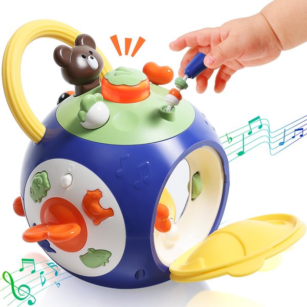 taotaotoys Toddler Toys for 1 Year Old Boy Activity Cube Learning Educational Musical Busy Cube Baby Toy 3 6 9 12 Months Autism Sensory Toys Girl Boy 1st Birthday