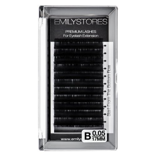 EMILYSTORES Lash Extensions 0.05mm Thickness B Curl 17mm Length Natural Looking Volume Eyelashes For Eyelash Extensions(0.05,B,17mm)