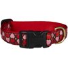 Up Country Valentine and Hearts Pattern Dog Collars and Leashes (All Hearts Dog Collar, Medium (12 to 18 Inches) 1 Inch Wide Width)