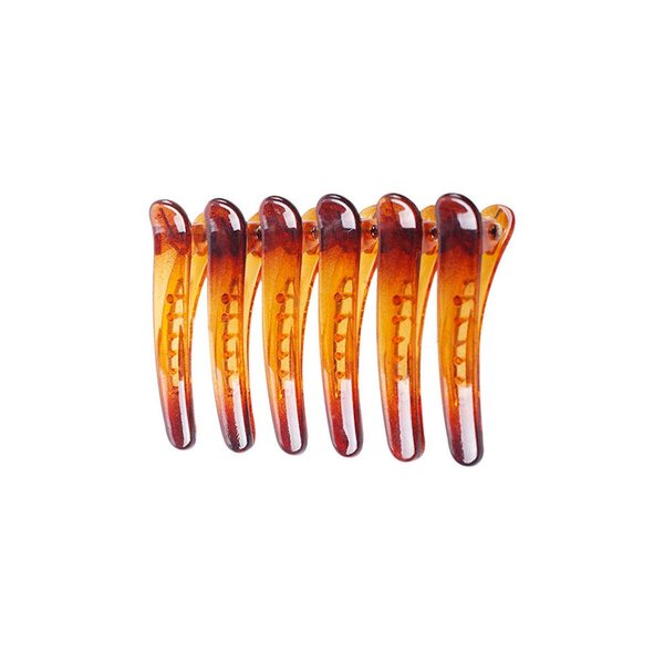 Fodattm 12PCS Professional Hairdressing Salon Duckbill Clip Plastic Non Slip Alligator Hairpin Simple Hairgrip Hair Clip Hair Barrettes for Hair Styling and Sectioning (Length -1.9in, Brown)