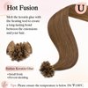 SEGOHAIR U Tip Hair Extensions Human Hair Pre Bonded Extensions Keratin Fusion Extensions K Tip Hair Extensions Real Human Hair Silky Straight Natural 50g/100 Stands 16" Light Brown