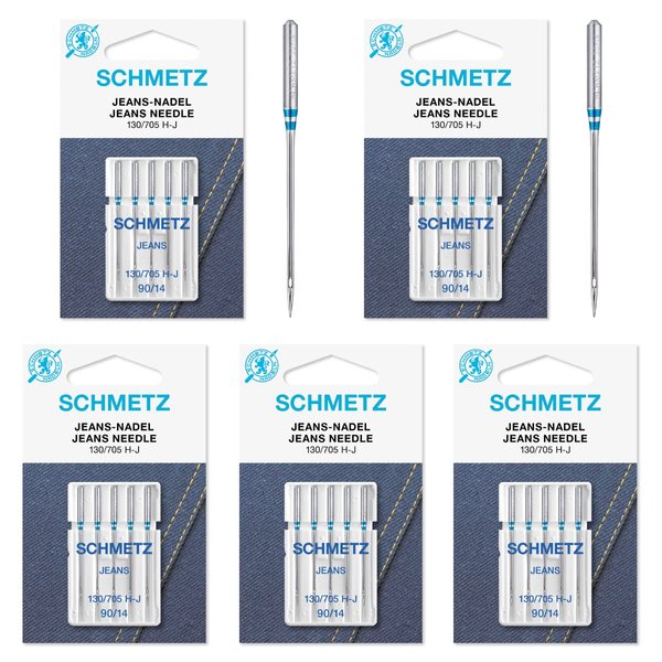 25 Schmetz Jeans Denim Sewing Machine Needles 130/705H-J Size 90/14