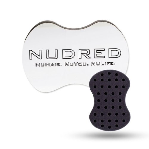 NuDred Hair Brush for Black Men and Women, Twisting Sponge for Curling Afro Style Dreads, Coils & Twists, Barber Curling Care Tool (Silver, Small Holes)