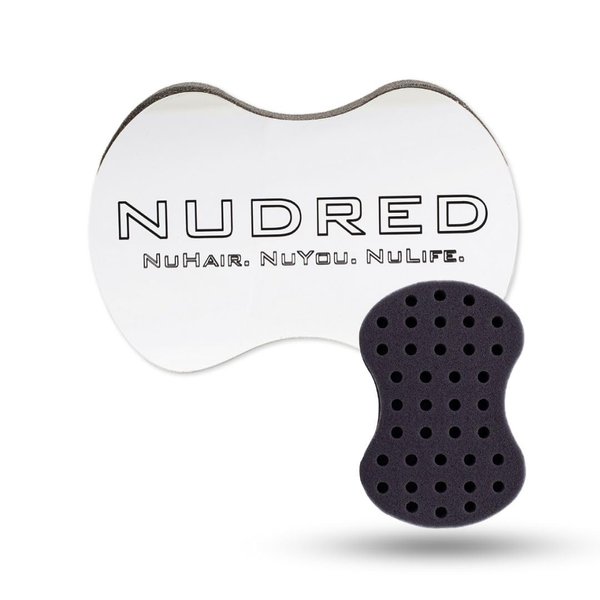 NuDred Hair Brush for Black Men and Women, Twisting Sponge for Curling Afro Style Dreads, Coils & Twists, Barber Curling Care Tool (Silver, Small Holes)