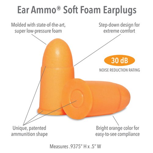 Mack's Ear Ammo Shooting Ear Plugs - Soft Foam, 44 Pair - Shooting Ear Protection for Hunting, Tactical, Target, Skeet and Trap Shooting | Made in USA