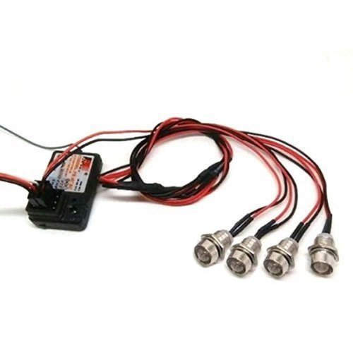 ShareGoo 4Leds LED Light Headlights Taillight Kit Accessories Compatible with Traxxas HSP Tamiya Redcat RC4WD Axial SCX10 RC Car Truck Tank Crawler(2 Red +2 White)