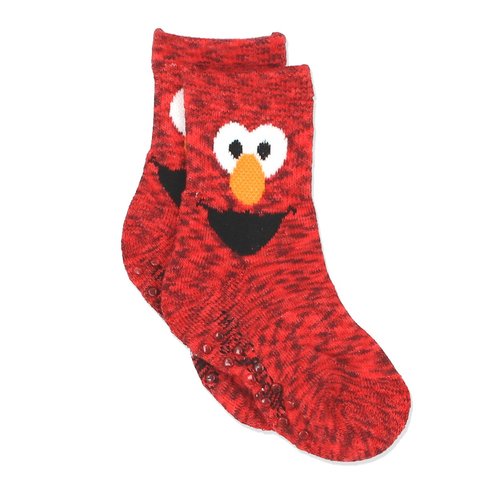 Sesame Street Elmo Unisex-Child, Boys, Girls Multi Pack Crew Socks with Grippers, 6 Pack, Abby Zoe 6 Pk, 2-3T
