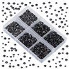 LPBeads 6000 Pieces Black Non Hotfix Rhinestones 6 Sizes Round Crystal Glass Flat Back Rhinestones with Tweezers and Picking Pen for Nail Art Crafts Clothes Bags DIY