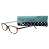 SAV Eyewear Women's Victoria Klein 9082 Turquoise Square Reading Glasses, 33 mm + 2
