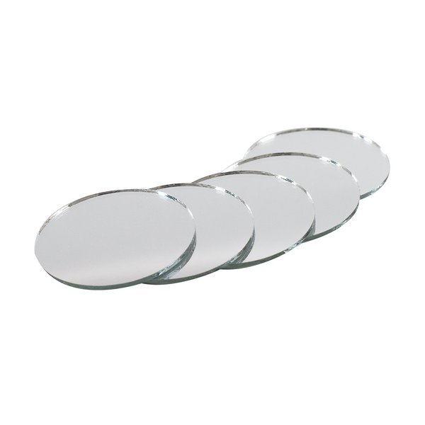 Super Z Outlet Mini Round 2" Inch Small Glass Mirror Circles for Arts & Crafts Projects, Traveling, Framing, Decoration (50 Pieces)