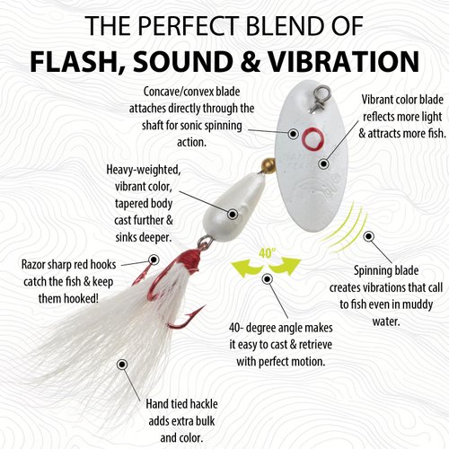 Panther Martin Panther Martin PMABWF_6_S Classic Dressed White Feather Hook Fishing Spinner, Albino Red