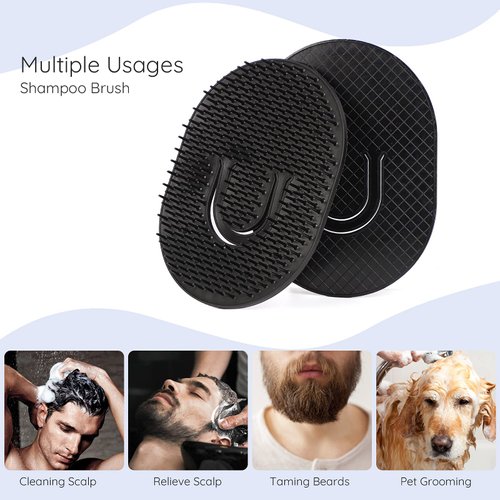 Scalp Massage Brush, Segbeauty 6 pcs Shampoo Brush Floral Shower Comb, Classic Hairdresser Hair Comb, Pocket Hairbrushes Set, Head Massage Brush for Hair Growth Beard Brush Pet Grooming Brushes Black