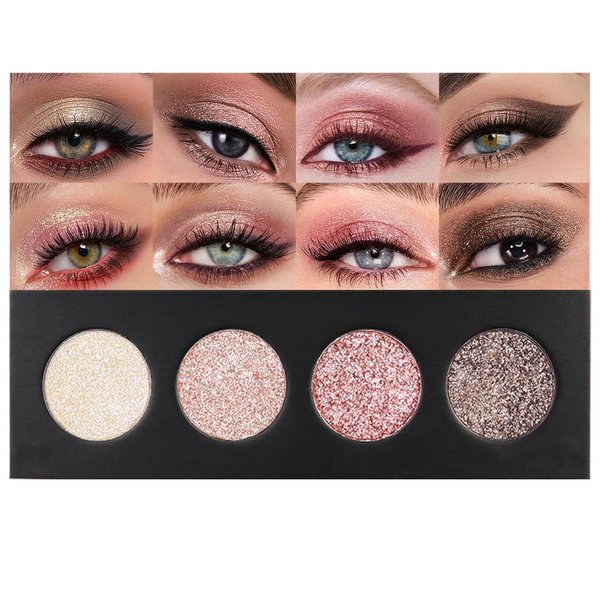 AMY'S DIARY 4 Colors Shany Highlight Eyeshadow Palette Cosmetics, Shimmer Eye shadow Palette, Cruelty-Free and Vegan Formula, Glitter Shimmer Eyeshadow for Professional Makeup Kit(11#)
