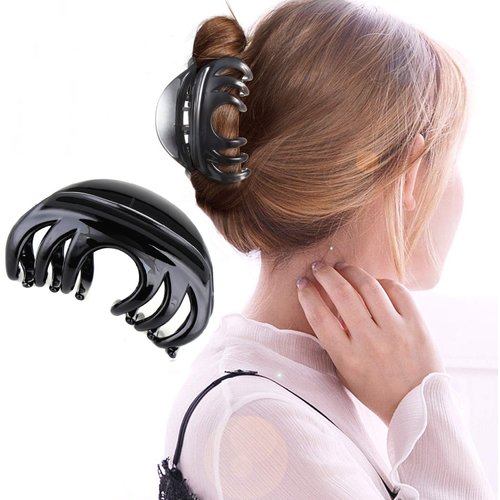 DSADKI Premium Hair Claw Clips For Thick Hair, Strong Holding Power Claw Hair Clamps Delicate Hair Grip for Women and Girls (Black-1 pcs)