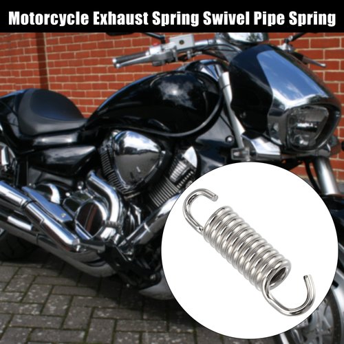 X AUTOHAUX 2 Pcs Motorcycles Universal Exhaust Pipe Spring 43mm 1.69" Stainless Steel Exhaust Pipe Spring Hook Modified Accessory