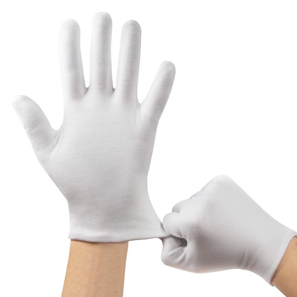 Cotton Gloves, 8pairs(16 Pcs) White Cotton Gloves for Women and Men, Washable Stretch Cotton Gloves for Dry Hands and Eczeme Moisturizing Cloth Gloves, Coin Jewelry Silver Cotton Inspection Gloves