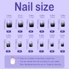 Yivaiks Star Black Press on Nails Short Goth Fake Nails with Glue on Nails Gradient Star Moon Finger False Nail Art for Women and Girls(Black Square 24pcs)