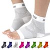 BLITZU Compression Socks for Plantar Fasciitis, Achilles Tendonitis Relief. Ankle Compression Sleeve for Heel Spurs, Foot Swelling, Fatigue & Sprain. Arch Support Brace for Sports, Gym White S-M