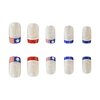 24Pcs 4th of July Press on Nails Medium Square Fake Nails Glossy French Tip Glue on Nails with Flag Design Independence Day Patriotic Full Cover Stick on Nails for Women Girls Manicure Decoration