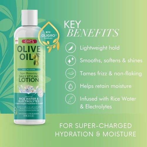 ORS hair Olive Oil Daily Styling Lotion Super Moisturizing 16 Ounce (473ml)