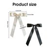 Hair Bow Hair Clips, 2 PCS Satin Ribbon Bow for Women, Hair Bows for Women, Black Bow for Hair,Beige Black Hair Bow Clips, Hair Barrettes with Bow Accessories (Beige Black)