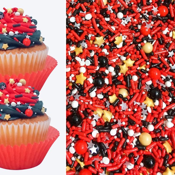 Hollywood Glamour Diva Movie Film Star Red Carpet Edible Decoration Glitter Sprinkles & Confetti Cake Cookie Cupcake IceCream Donut Decoration Quins - 4oz
