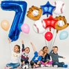 Baseball Balloons 7th Birthday Decorations for Boys, Baseball Party Decorations Baseball Sports Theme Party Supplies, 40 inch Foil Number Balloons Number 7 Balloon Blue Red White Sports Balloon Kits