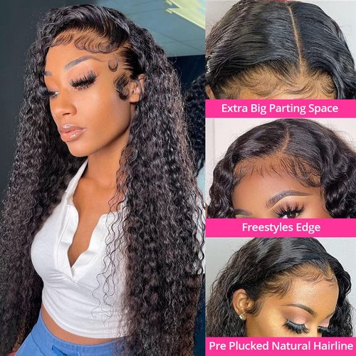 AliPearl Wig 13x4 Water Wave HD Lace Front Wigs Human Hair Pre Plucked with Baby Hair HD Transparent Wet and Wavy Lace Front Wigs for Black Women Human Hair Brazilian Virgin Glueless Lace Frontal Wigs 150% Density Ali Pearl Hair (22 Inch)