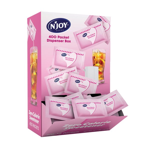 N'Joy Zero Calorie Sweetener | Pink Saccharin Packets | 400 Count | Kosher | Gluten Free and Sodium Free