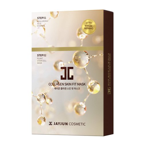 JAYJUN Collagen Skin Fit Mask, 2 Step, 10 Sheets,0.84 fl.oz, 25ml