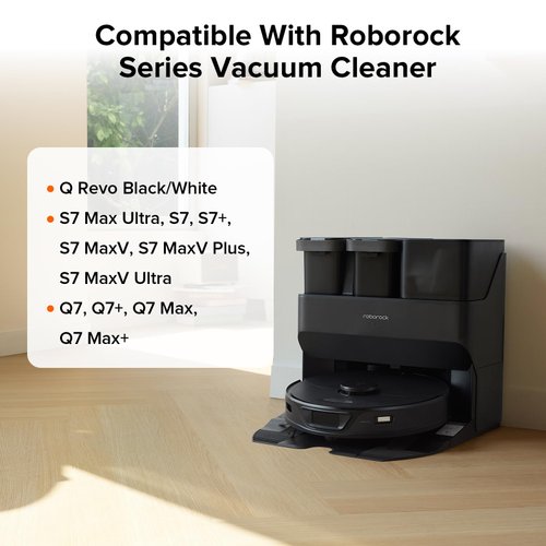 roborock Rubber Main Brush Q Revo,S7 Max Ultra, S7, S7+,S7 Max Ultra, S7 MaxV, S7 MaxV Plus, S7 MaxV Ultra, Q7, Q7+, Q7 Max, Q7 Max+ Robot Vacuum Cleaner Roller Brush Replacement Parts