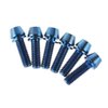 Wanyifa Titanium M5x20mm with Washer Allen Hex Tapered Bolts Screw for Bicycle Stem Pack of 6 (Blue)