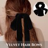 TOBATOBA Velvet Hair Bows for Women Girls Black Velvet Bow Hair Ribbon Bow Hair Clip, Scrunchies Hair Bows for Christmas Gift, Hair Barrette Ponytail Holder Hair Accessories for Women Toddler Girls