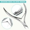Kootinn 2 Packs Nail Cuticle Trimmer Professional Cuticle Cutter Stainless Steel Cuticle Nippers with Double Spring Cuticle Clippers Pedicure Manicure Tools for Fingernails and Toenails (Silver)