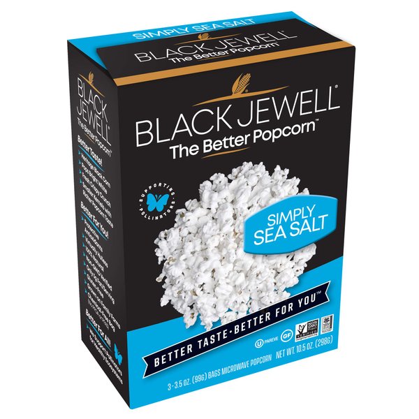 Black Jewell Gourmet Microwave Popcorn, Simply Sea Salt, 10.5 Ounces (Pack of 3)