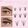 PITHER DIY Lash Extension Kit, Eyelash Extension Kit 280PCS 40D Mix 9-16mm Individual Lash Clusters Kit with Applicator Bond and Seal Lash Glue Lash Extension Remover Tweezer