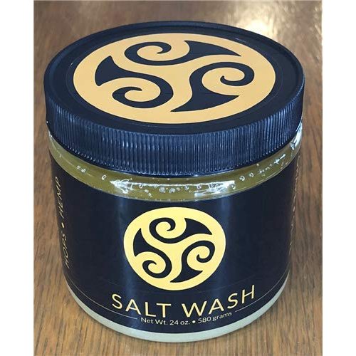 Trillium Natural Salt Wash Body Scrub - Plant Based Vegan - Body Polish - 24 oz Jar