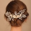 BERYUAN Bridal White Flower Black Crystal Rhinestone Hair Comb for Bride Bridesmaid Sliding side Headpieces Wedding Hair Accessories for Women and Girls (Black)