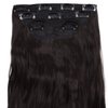 REECHO 24" Curly Wavy 4 Pieces Set Thick Clip in on Hair Extensions Black Brown