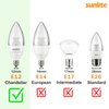 Sunlite 41699 LED A15 Appliance Clear Light Bulb, 6 Watts (40W Equivalent), 450 Lumens, Candelabra Base (E12), 90 CRI, Dimmable, ETL Listed, Ceiling Fan, Title-20 Compliant, 3000K Warm White, 6 Count