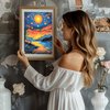 MISCER 6 Pack Paint by Numbers Kit for Adults Beginner,Starry Sky Paint by Number Kits, DIY Acrylic Oil Painting Suitable for Home Decoration (8 * 12 Inch)