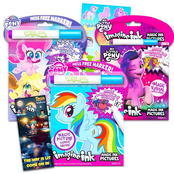 My Little Pony Imagine Ink Coloring Super Set ~ Bundle with 3 MLP Imagine Ink Mess-Free Coloring Books for Kids with Stickers (My Little Pony Party Favors and Activities)