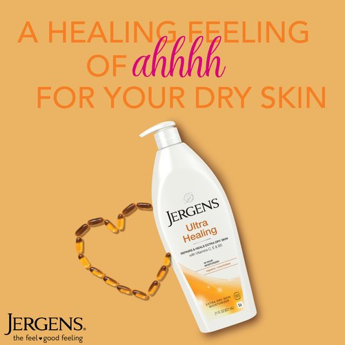 Jergens Ultra Healing Dry Skin Moisturizer, Body and Hand Lotion, for Absorption into Extra Dry Skin, 21 Ounce, with HYDRALUCENCE blend, Vitamins C, E, and B5
