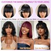 LILENAON Bob Wig Human Hair 12inch Human Hair Wigs with Bangs 3x1 Bob Lace Front Wigs Human Hair bob wig human hair glueless Wigs for Black Women Natural Black