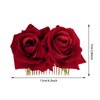 Topbuti 2 Pack Rose Flower Hair Clip Comb Wedding Floral Clips Hairpin Mexican Hair Accessories for Woman Girl Halloween Valentines Mother's Day Flamenco Dancer (Red)