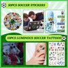 Miucat 120Pcs Soccer Party Favors, Soccer Birthday Party Supplies with Whistle Stickers Slap Bracelet Key Chains and Soccer Goodie Bags for Soccer Party Decorations Supplies