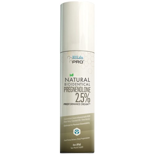 BIOLABS PRO Pregnenolone, All Natural Bioidentical Pregnenolone, 2.5% Maximum Strength, Two-Month Supply (Unscented - 3oz)