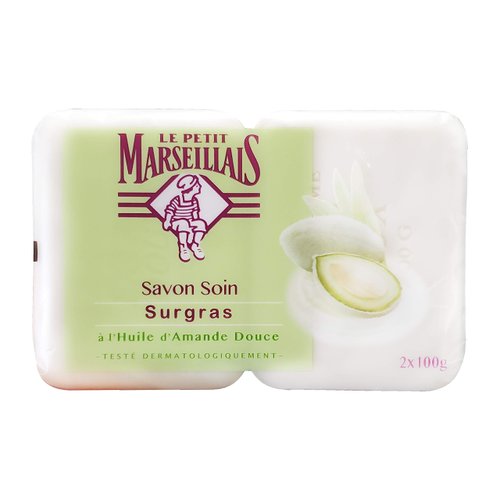 Le Petit Marseillais Savon Soin Surgras - French Surgras with Almond Oil Soap (2 Pack, Total of 14oz)